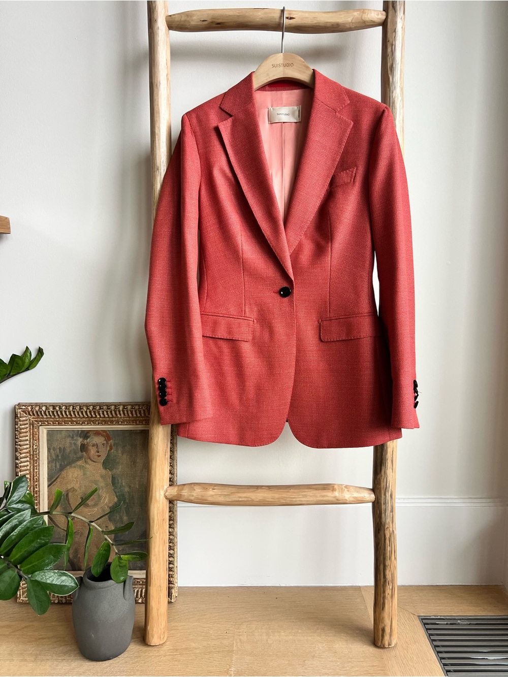 Suit Studio Coral Red Single-Button Women's Blazer (Suit Supply)